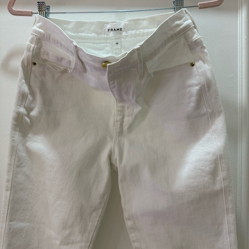 Frame Denim Women's Cream Straight Leg Jeans